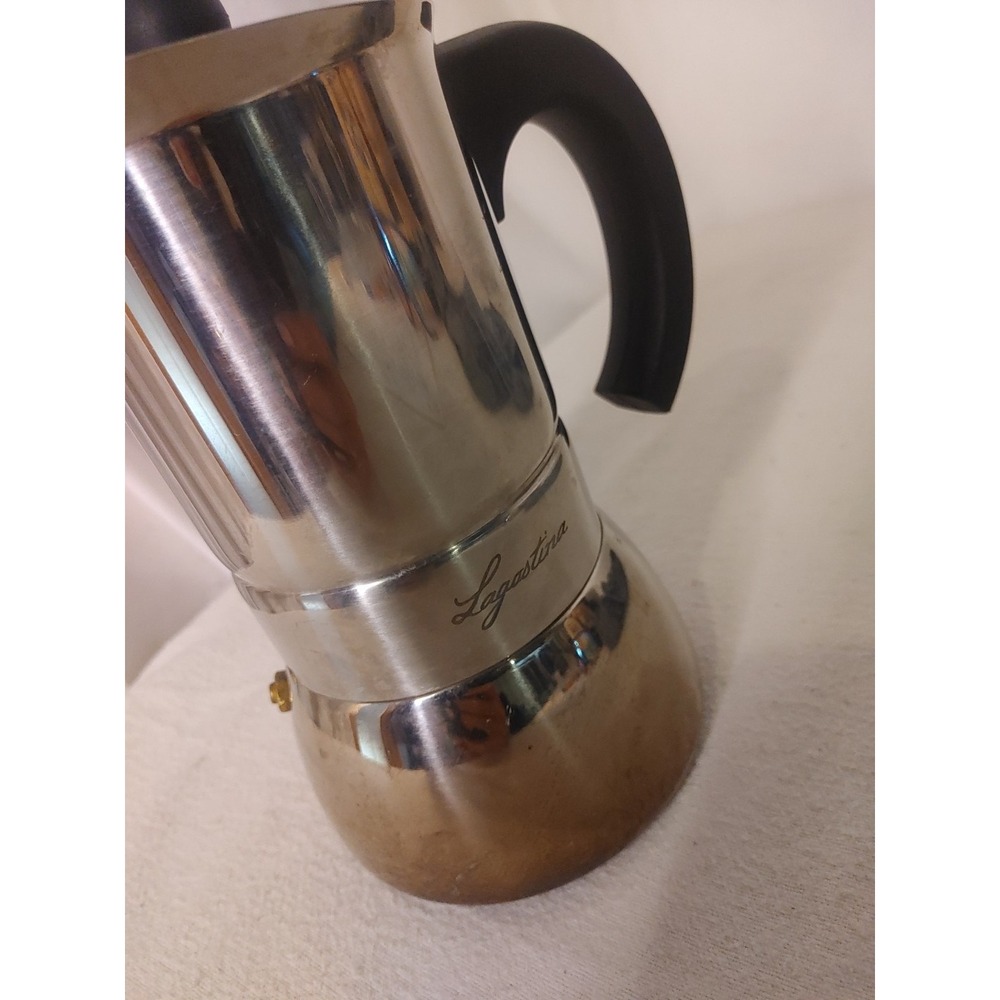 Lagostina Stovetop Camping Espresso Coffee Maker/ Pot For 6 Cups Stainless Steel - Picture 5 of 9